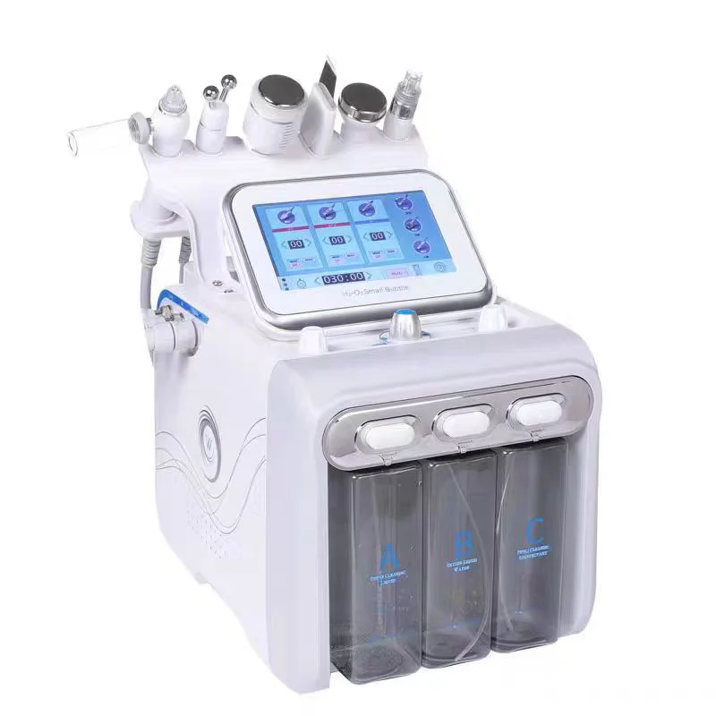 Multifunction skin care device 7 in 1 anti aging small bubble H2O2 hydrogen oxygen jet beauty machine with Led Mask