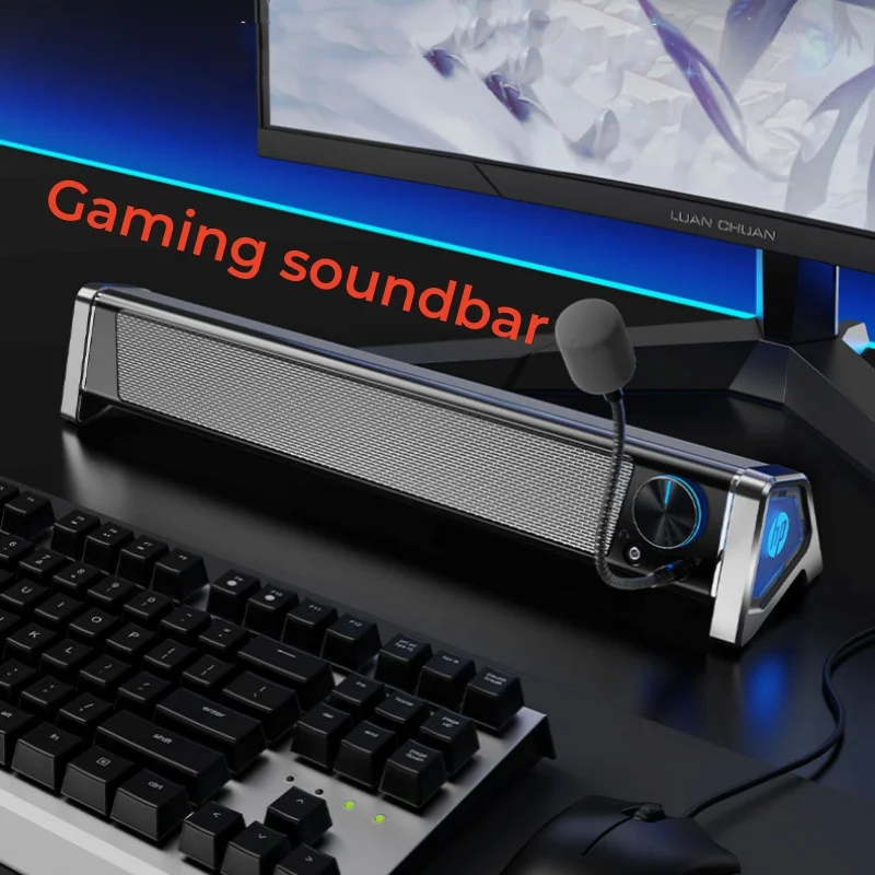Samtronic TV PC 사운드바 데스크, 트리플 모드 오디오, 3D 사운드 스케이프 서라운드 서브우퍼 사운드 박스, 스포츠 게임용 블루투스 스피커