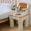 Rotating Armrest Elderly Toilet Seat, Thermostatic Heating Seat Ring Commode Toilet,Portable Non Slip Toilet for Disabled People 1