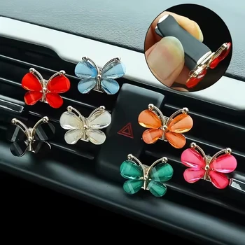 Clip per farfalla per auto Decorazione per presa d'aria Clip per condizionatore d'aria Farfalla colorata Clip per aromaterapia Decorazione Accessori per auto
