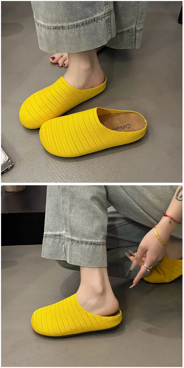 Comwarm Flache Hausschuhe für Damen, Sommer, dicker Boden, Slip-On-Sandalen, Outdoor, neue böhmische Hausschuhe, atmungsaktive Freizeit-Hausschuhe – Detail 11