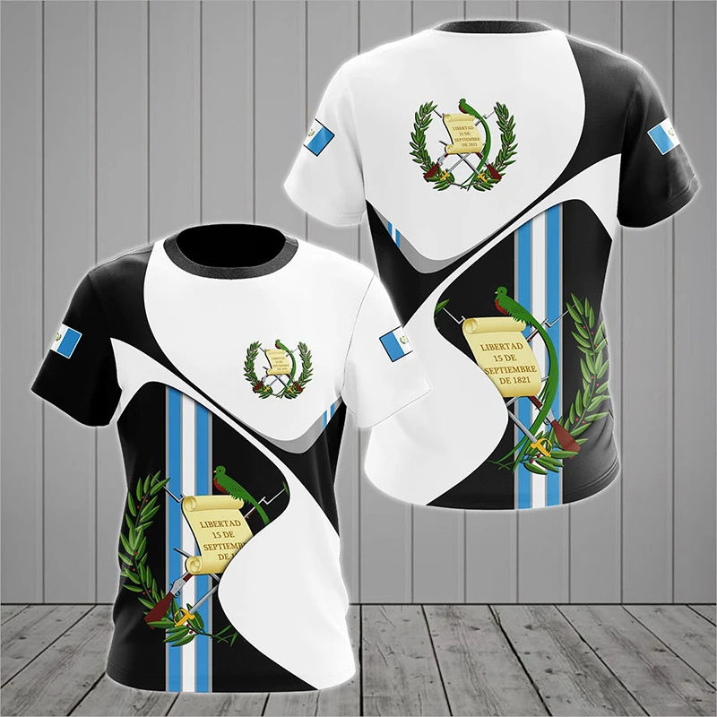 Guatemala Flag 3D Print T Shirt Men Short Sleeve Streetwear Tee