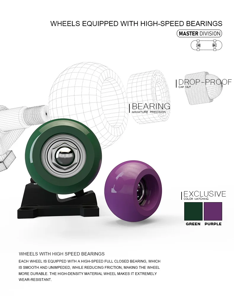 나무 전문 손가락 스케이트 보드 DIY 장난감 스케이트 보드 공원 기술 부품 데크 특수 효과 금속 브래킷 베어링 휠