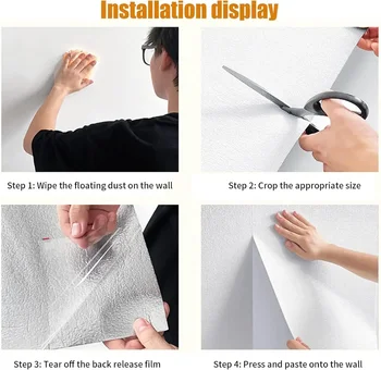 ثلاثية الأبعاد ذاتية اللصق الكتان خلفية عازلة للماء تجديد Roughcast غرفة الجدار الديكور غرفة نوم التلفزيون خلفية ملصق - Image 4