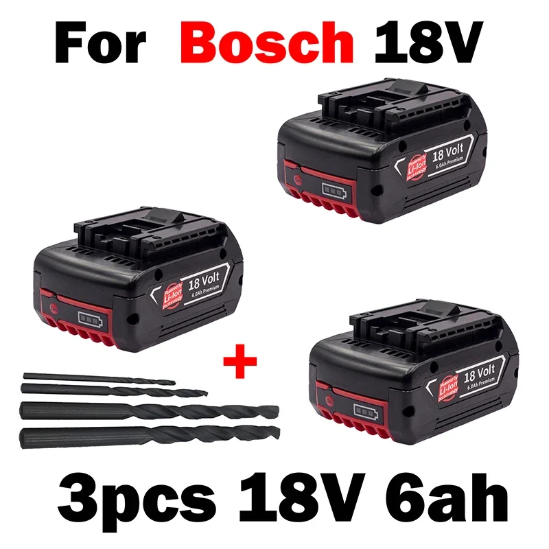 

Voor Bosch 18V 6000mAh FLOUREON Power Tools Batterij Cordless voor Bosch Boor BAT609 BAT618 3601H61S10 JSH180 Li-Ion