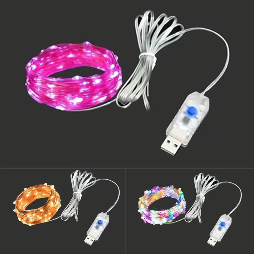 Enchanting Silver Line USB Fairy Lights - Festive LED String Illumination for Holidays and Special Occasions