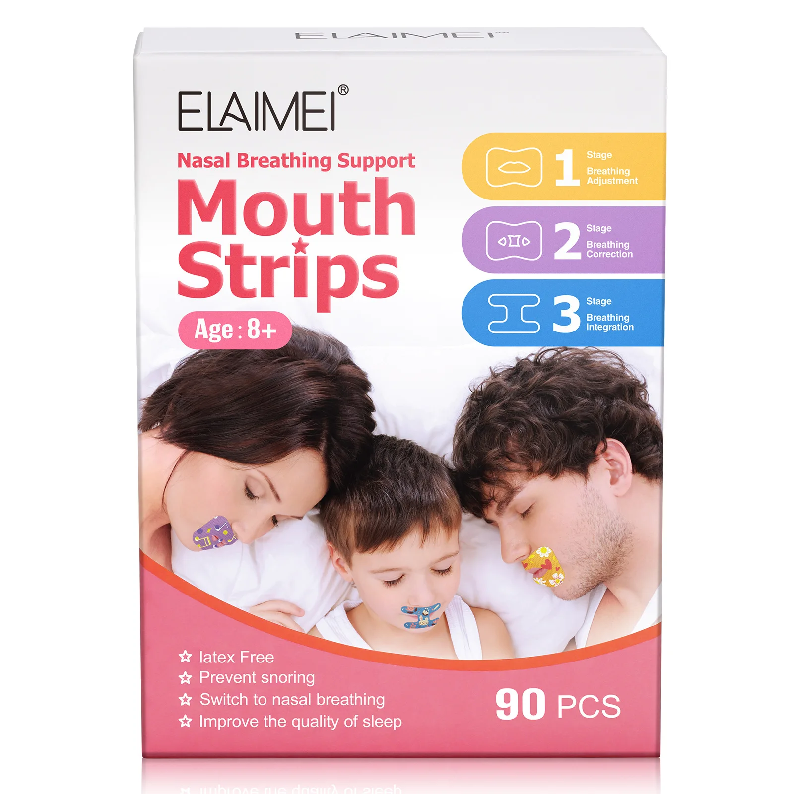 3 Stages Kids Mouth Closure Strips Adult Sleeping Anti-snoring Sticker Kids Anti Snore Patches Adult Mouth Closure Tape