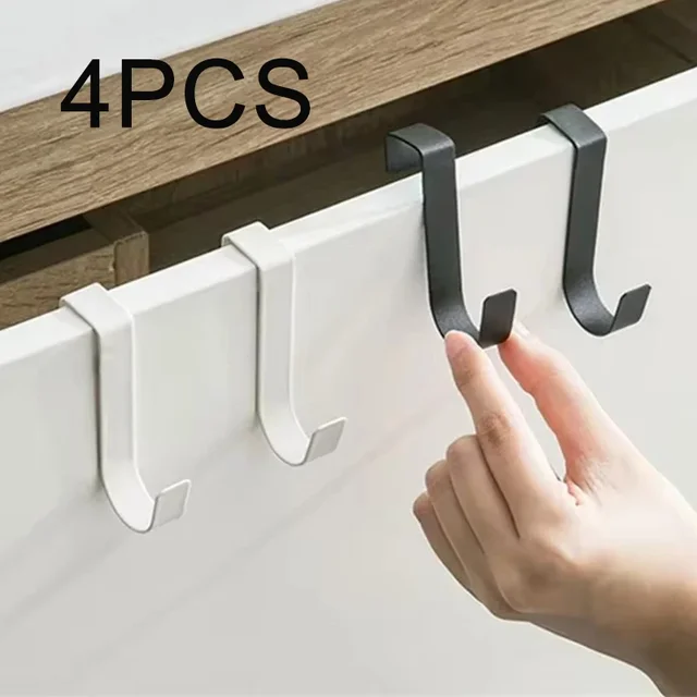 Crochets polyvalents pour porte d'armoire de cuisine, crochet arrière pour vêtements, manteau, chapeau, porte-serviettes, crochet de rangement, accessoires de salle de bains 1