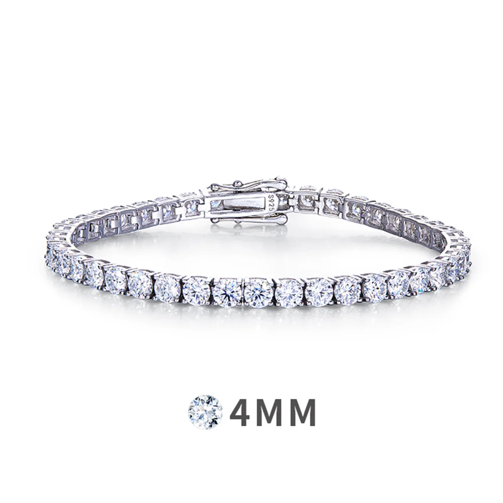  4mm ü ̾Ƹ S925 18K ȭƮ  , α Ǹ ̻糪Ʈ D Ŭ Ŭ 4 Ŭ ״Ͻ 