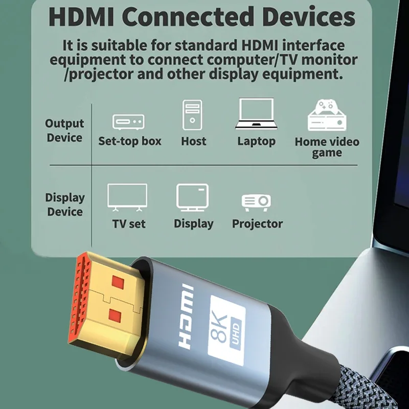 Premium High-Speed 8K HDMI Cable for Ultra HD Display and Gaming
