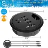 Desk-Fit 80mm 4 Port USB 3.0 Hub with 3.5mm Audio Mic Phone Jack/BC 1.2 USB Charger, 5V/2A Power Adapter for iPhone/Smart Phones 2