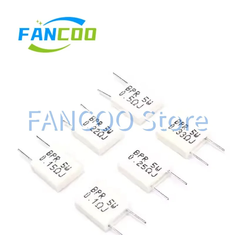 Vertical cement 5W 5% non-inductive Cement Resistor 10pcs 5W 1RJ 1.2RJ 2RJ 0.1RJ 0.15RJ 0.2RJ 0.22RJ 0.25RJ 0.33RJ 0.47RJ 0.5RJ