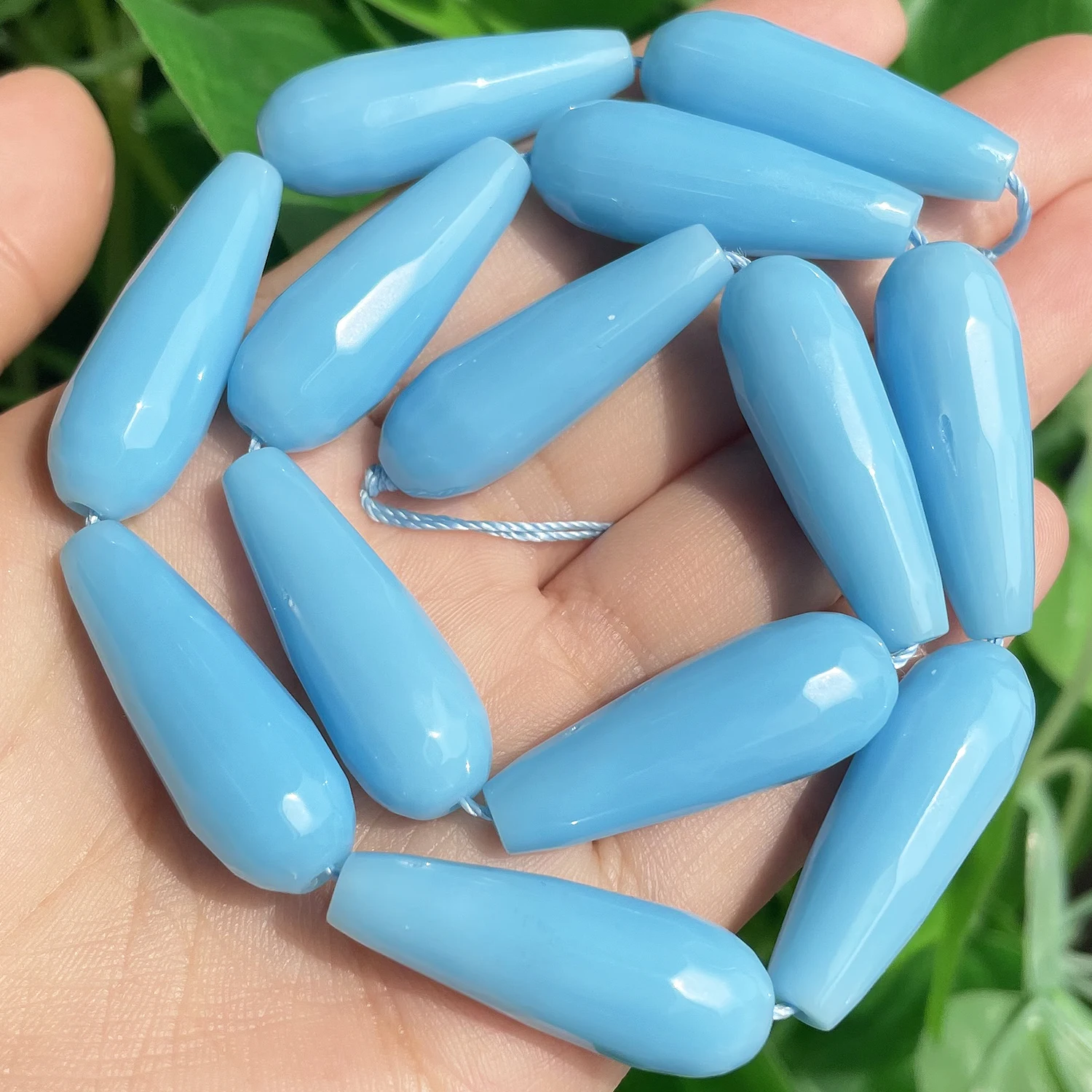 10x30mm Facettierte Wassertropfenform Stein Natürlicher Rauchquarz Angelite Granat Achate Lose Perlen für Schmuckherstellung DIY Armband – Detail 11