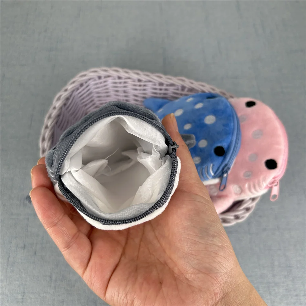 50개 귀여운 작은 3색, 12CM 고래 플러시 동전 가방, 플러시 동전 지갑 장난감