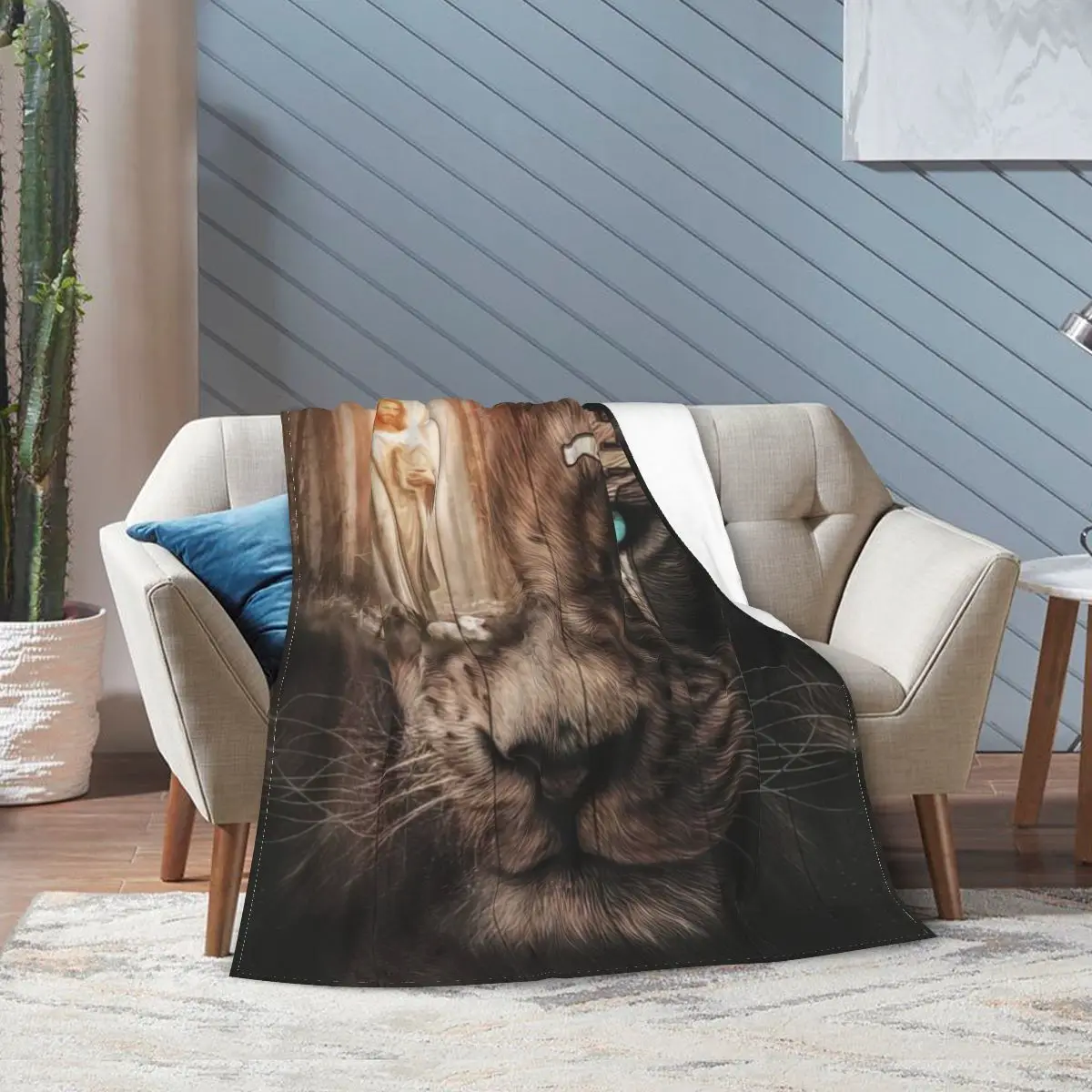 

Jesus Lion Flannel Fleece Blanket For Kids Teens Adults Soft Cozy Warm Fuzzy