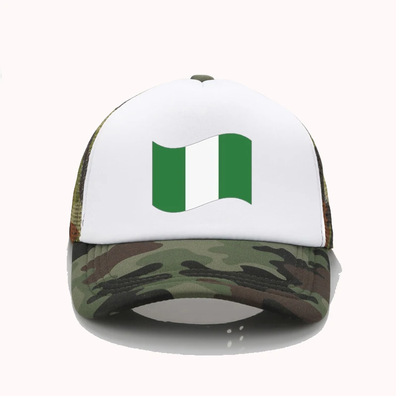 

Funny Fashion hats The New Summer Flag Nigeria Print Baseball Cap Women Men Breathable Trucker caps adjustable sunshade Dad hat