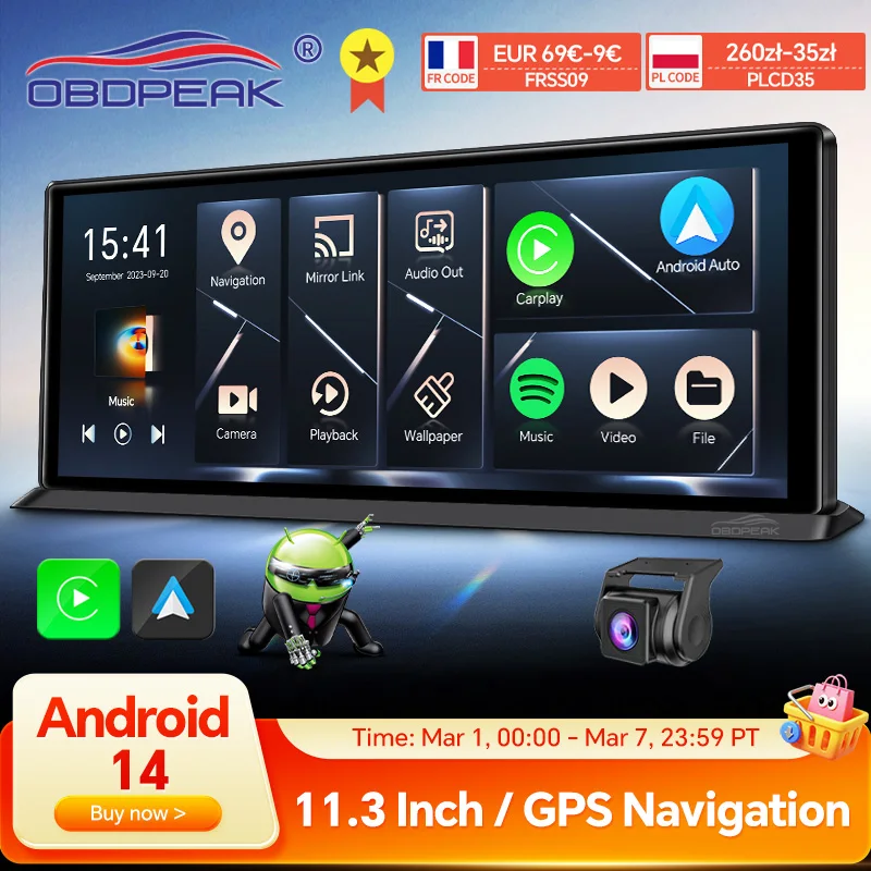 OBDPEAK K60 Android14 ドラレコ 11.3型 Amazon.co.jp: OBDPEAK K60 Pro Android 14ドライブレコーダー 【WIFI