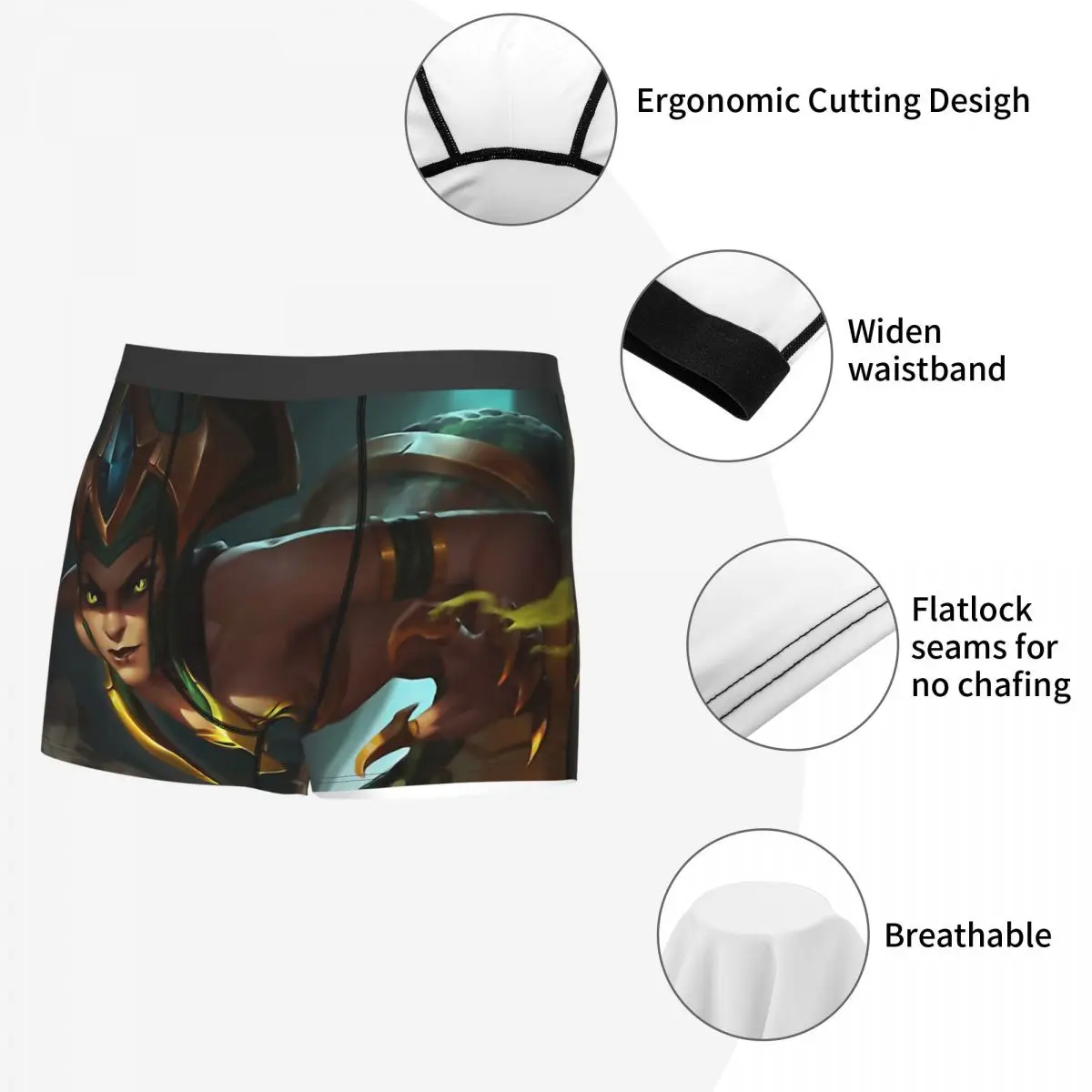 Cassiopeia High Definition Splash Men Boxer Briefs Underpants League of Legends Game Highly Breathable Sexy Shorts Gift Idea 5