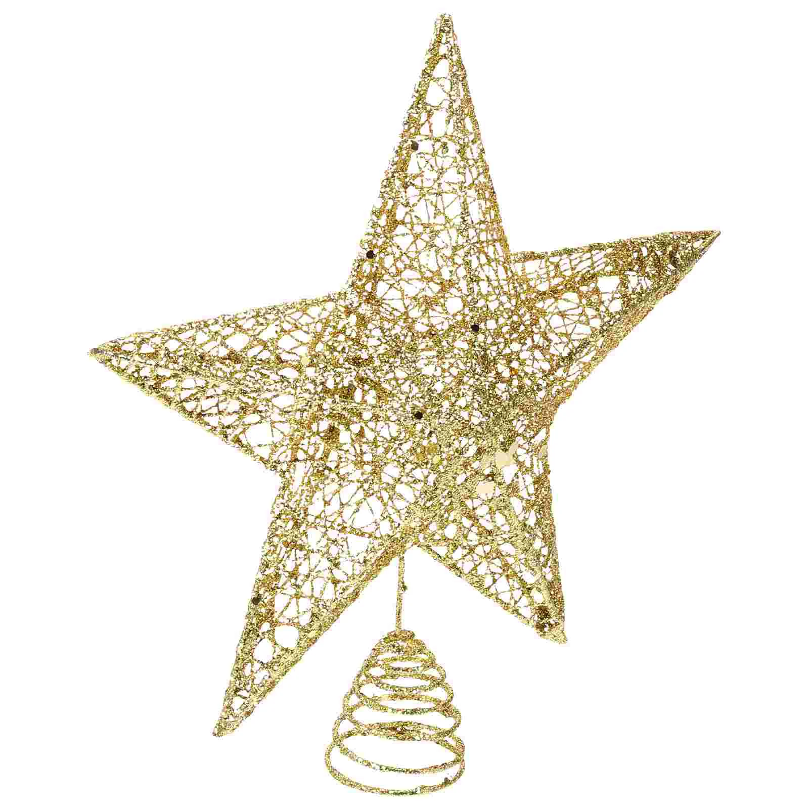 

Golden Christmas Tree Star Topper Glitter Star Treetop Christmas Tree Decoration for Xmas Party Tree Supplies