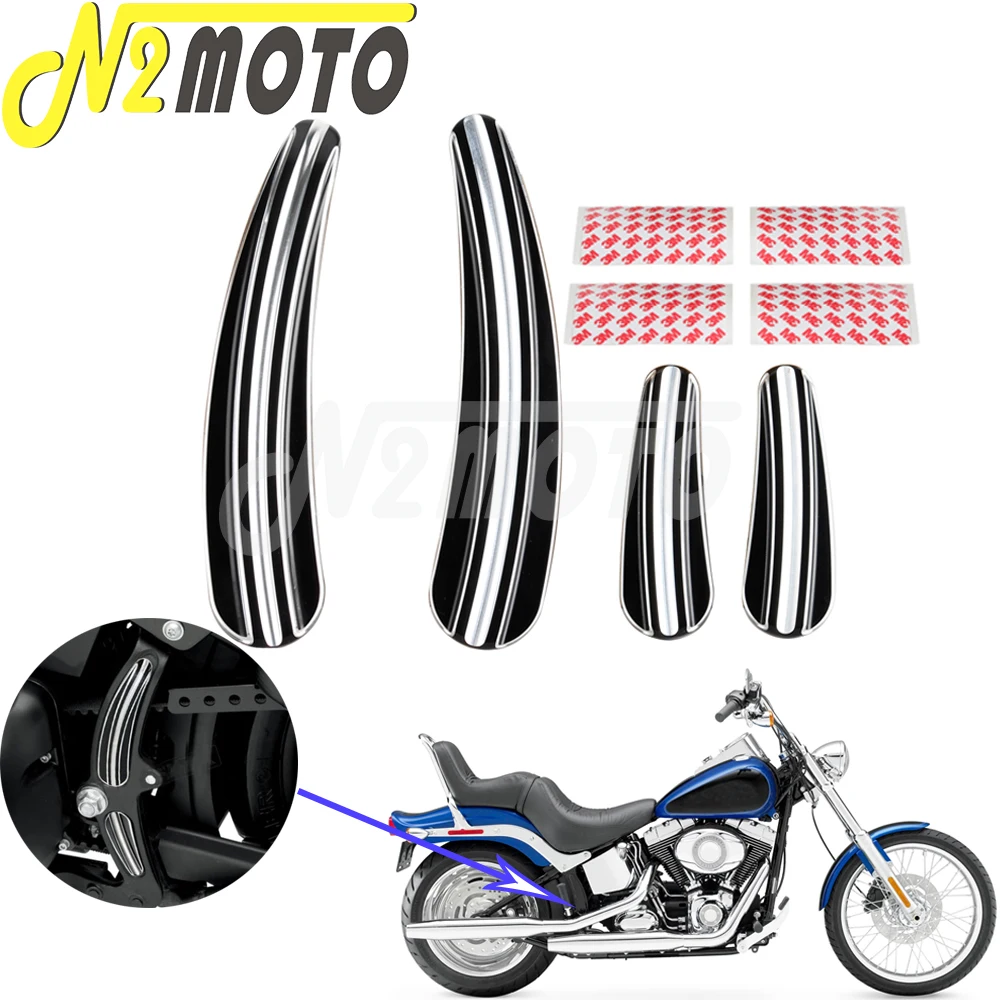Chrome Black Motorcycle Curved Swingarm Frame Inserts Set For Harley ...