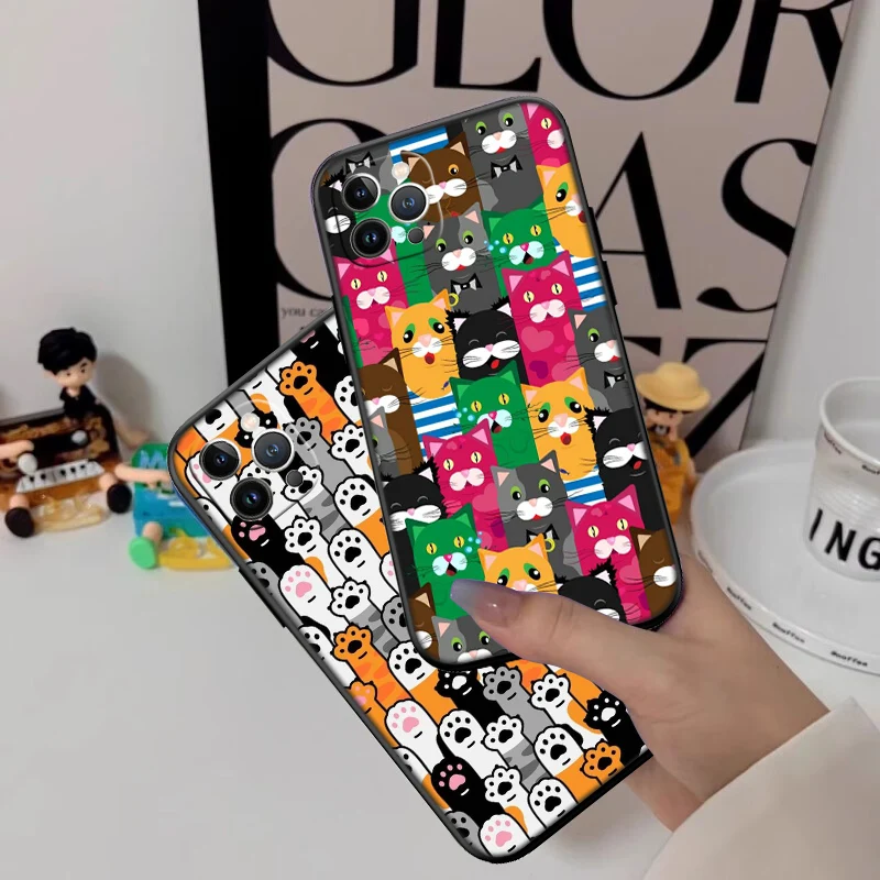 Adorable Cat Cartoon Phone Case - Whimsical Feline Design Protector