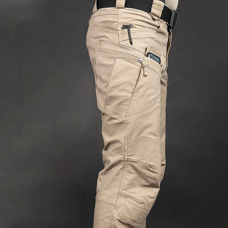 Factory Direct IX7 Camping Trousers Men Loose Outdoor Multi-pocket Overalls Cotton Stretch Cargo Pants Wear-resistant Jogger