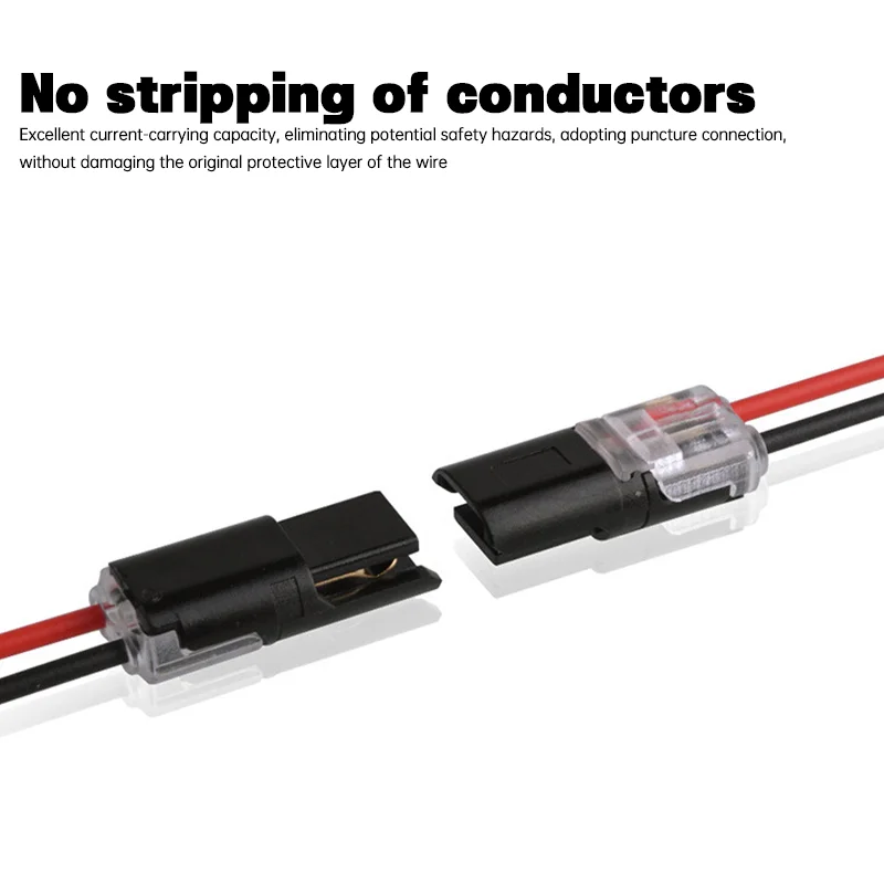 5/10/20/30pcs 2 Pin Cable Wire Connector Terminal Connector Electrical Connectors Plug Double-Wire Plug-in Connector with Locking Buckle