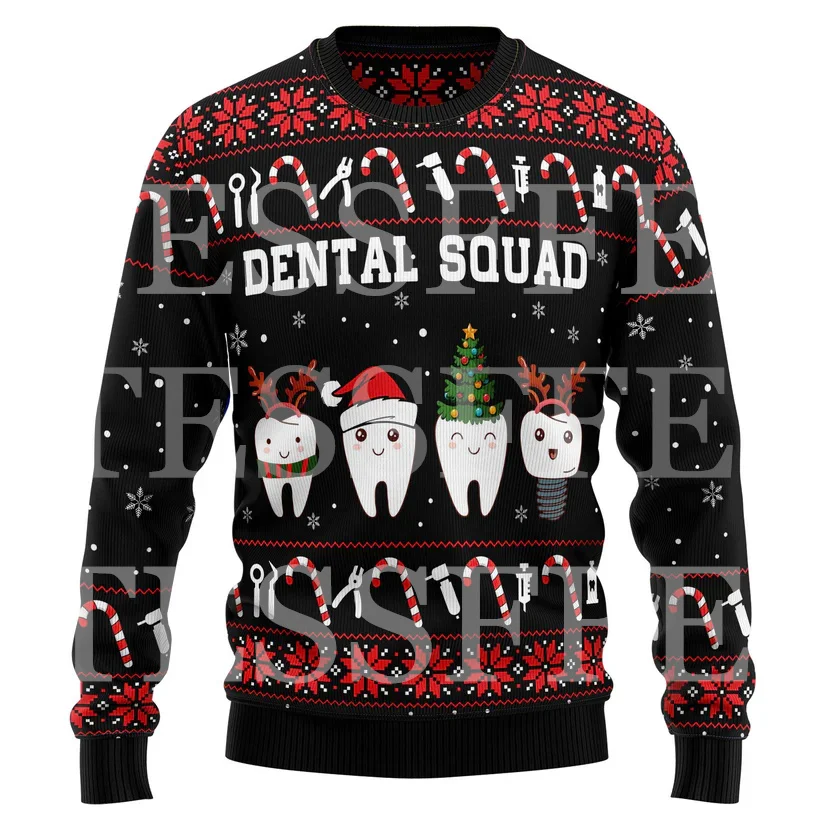 thumbnail image 1 of Suéter feo de punto de algodón con diseño de perro, gato, oso y Halloween para Navidad, jersey vintage de invierno, jersey retro de manga larga con estampado 3D, estilo informal, estilo Harajuku 1, 1 of 5