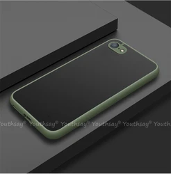 Silicone Matte Rubber Translucent Phone Case Cover for iPhone SE 2022(2020) (Army green)
