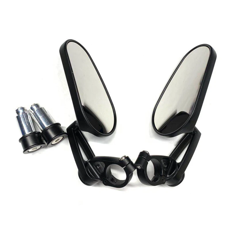 

1 Pair 7/8" 22mm Universal Motorcycle Scooter Aluminum Alloy Rear View Black Handle Bar End Side Rearview Mirrors For HONDA YAMA