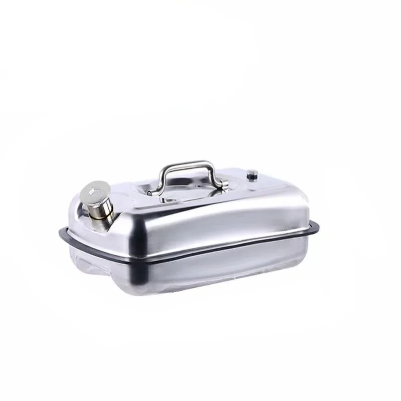 Spill Proof Fuel Container 201 Thicked Stainless Steel Orizontal Oil Drum 3L/5L Spare Fuel Tank Oil Pot Portable Drum