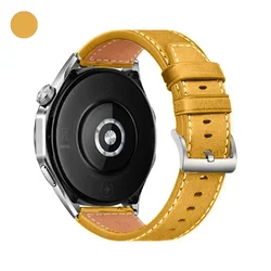 Premium Leather Watch Band - Elegant Strap Bracelet, Multiple Sizes Available - 1pcs 22mm (Style 1 Yellow)