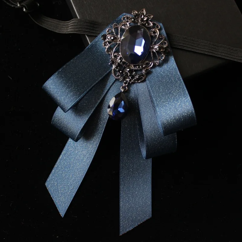 Vintage Crystal Fabric Bow Tie Brooch Korean Fashion Bowties Neckties for Man Ribbon Shirt Collar Luxulry Jewelry Accessories bow tie