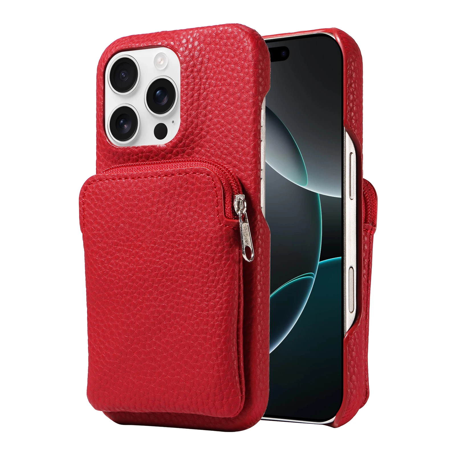 Elegant Faux Leather Phone Case with Card Holder - Shockproof & Drop-proof Protection