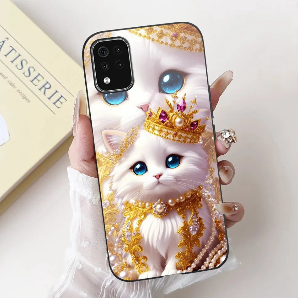 New Cute Cartoon Floral Phone Case, Black Silicone Soft Cover