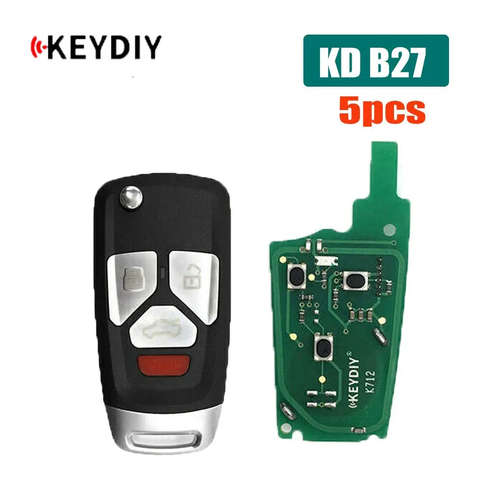 

5pcs/lot KEYDIY B27 Universal Remote Key 3/4 Buttons B Series KD Remote Car Key for MINI KD/KD-X2/KD-MAX KD MAX Key Programmer