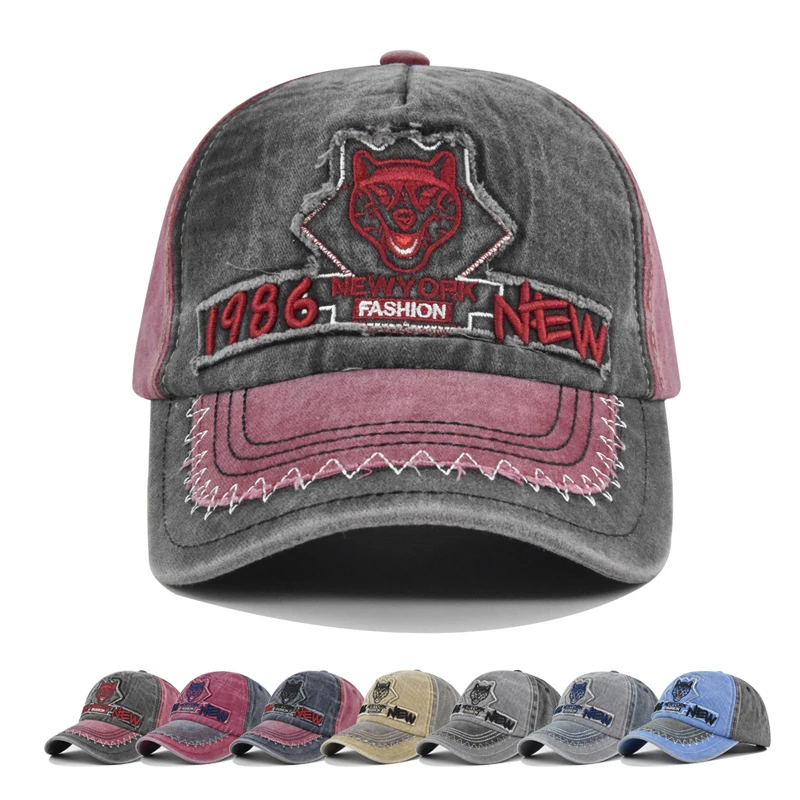 

Baseball Cap Sun cap Tiger embroidery Patchwork color hat Breathable Summer hat shade hat Spring Autumn Cap Hip Hop Fitted Cap
