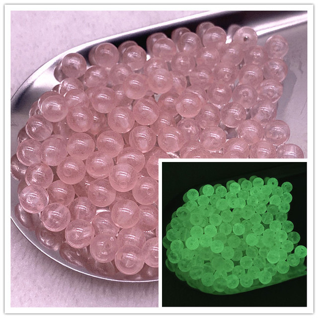 50pcs/lot  Strong Luminous Beads Glow In The Dark Fishing Loose Spacer Beads for Jewellery Marking DIY Necklace Bracelet