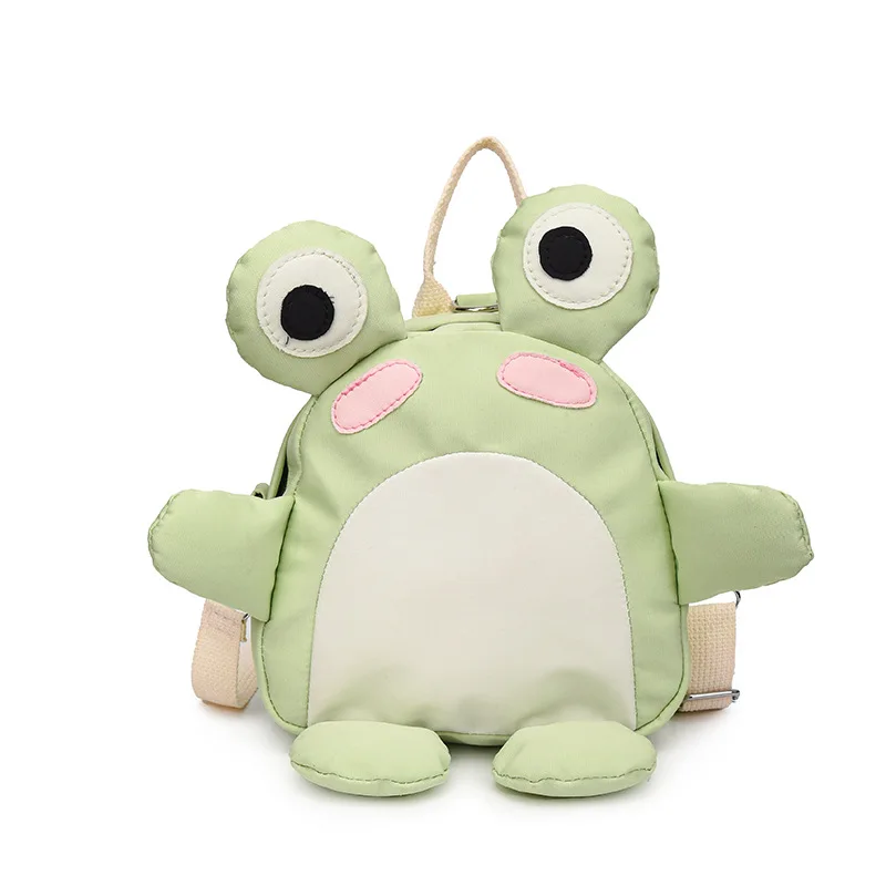 Women funny cute little frog cartoon backpack bag girl student small school bag 6