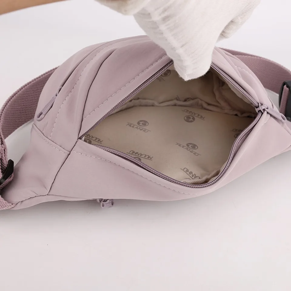 Stylish waterproof nylon waist bag for women, perfect for travel and daily use, with free shipping to Singapore