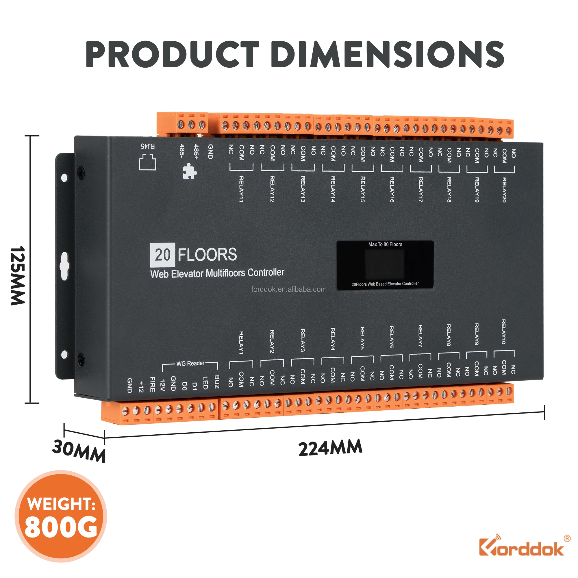 20-80층 TCP/IP 소프트웨어 엘리베이터 출입 통제 리프트 액세스 컨트롤러 보드