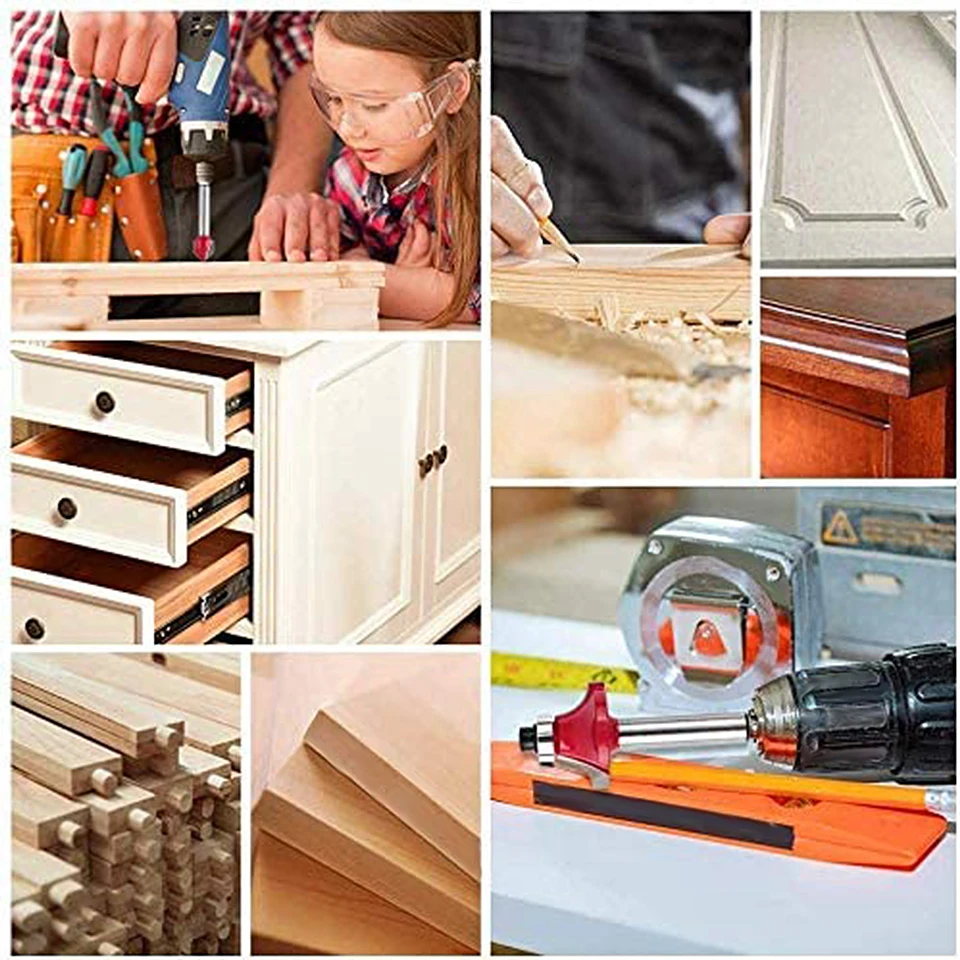 110V 220V 800w 30000rpm Electric Trimmer Wood Router Woodworking with 15 Pcs 1/4" Route Bits Set Wood Milling Cutter Power Tool wood router machine wood router bits