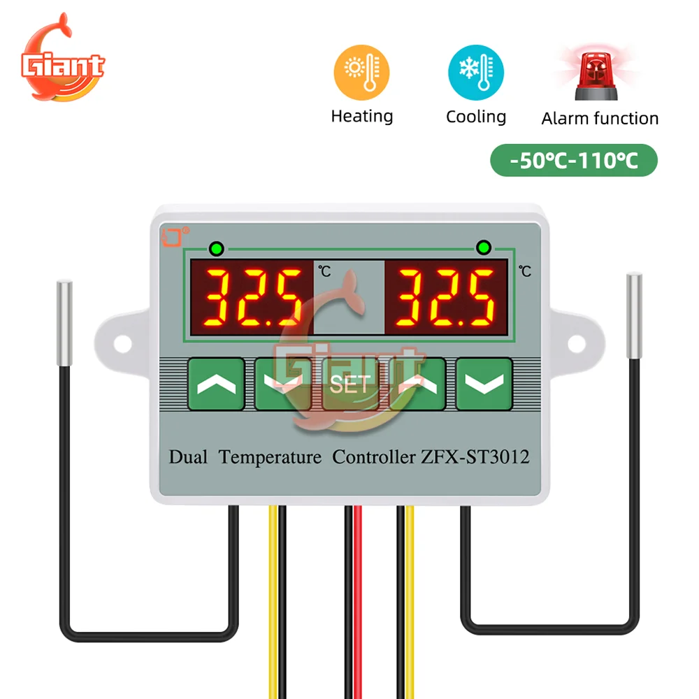 ZFX-ST3012 Regolatore Di Temperatura A Microcomputer 24V – Doppio Uscita Raffreddamento/Riscaldamento, Display Digitale, -50°C A 110°C