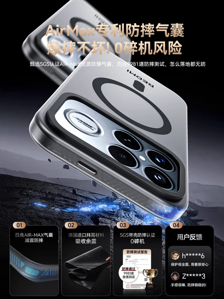 Luxury Matte Transparent Magnetic Case with Camera Protection