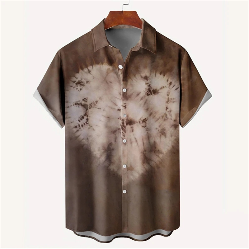 thumbnail image 1 of Nueva camisa de moda para hombre con estampado 3D, de verano, de manga corta, con una sola fila de botones, holgada, de gran tamaño, con estampado de corazón amoroso, tendencia, camisas unisex, 1 of 5