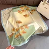 Luxury Print Spring Neck Tie Shawl 2024 Silk Square Scarf Women Wraps Female 70cm Hair Hand Wrist Headkercheif Hijab Bandana 2