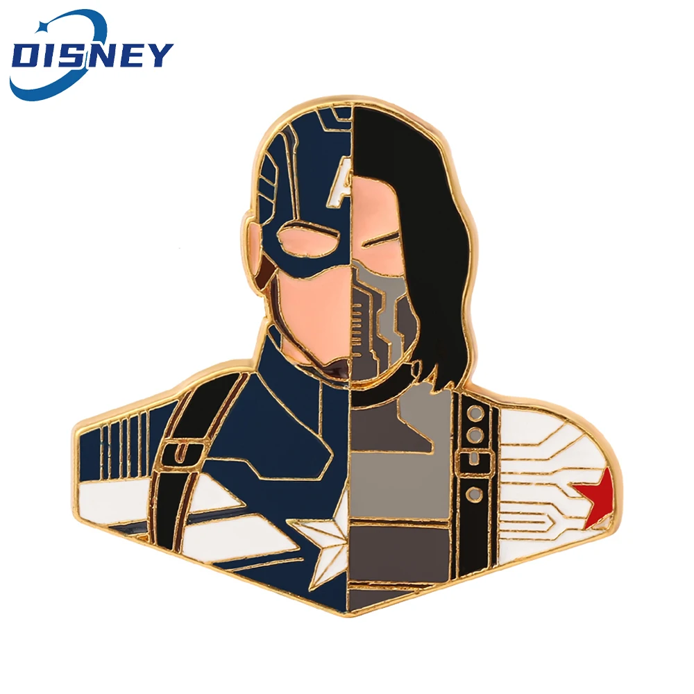 Marvel Movie Avengers Supereroe Badge Pin Figure Captain America E Winter Soldier Spilla Bff Friendship Accessori Per Gioielli