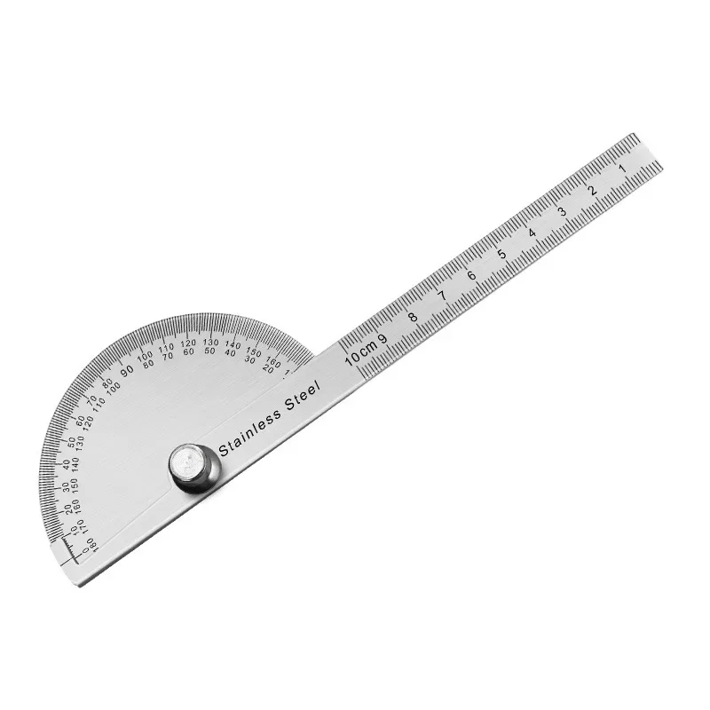 180 Degree Protractor Metal Angle Finder Goniometer Angle Ruler Stainless Steel Woodworking Tools Rotary Measuring Ruler 100-150