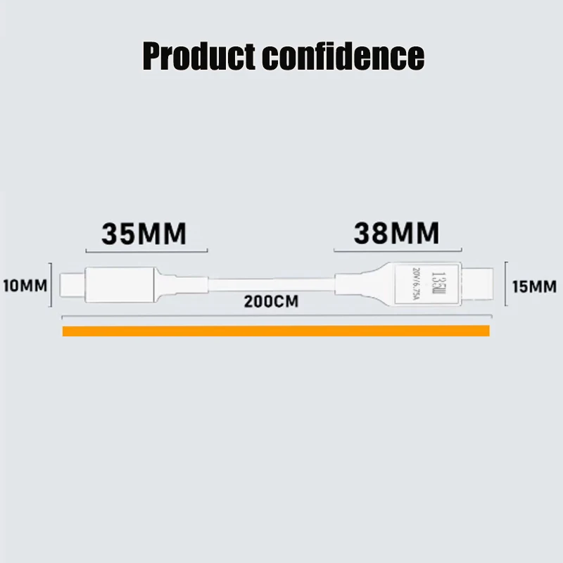 Cltgxdd USB C PD 135 W Ladegerät Netzkabel Typ-C zu Slim Tip Square Port Konvertierungskabel geeignet für Lenovo Legion Y7000 Laptop – Detail 5