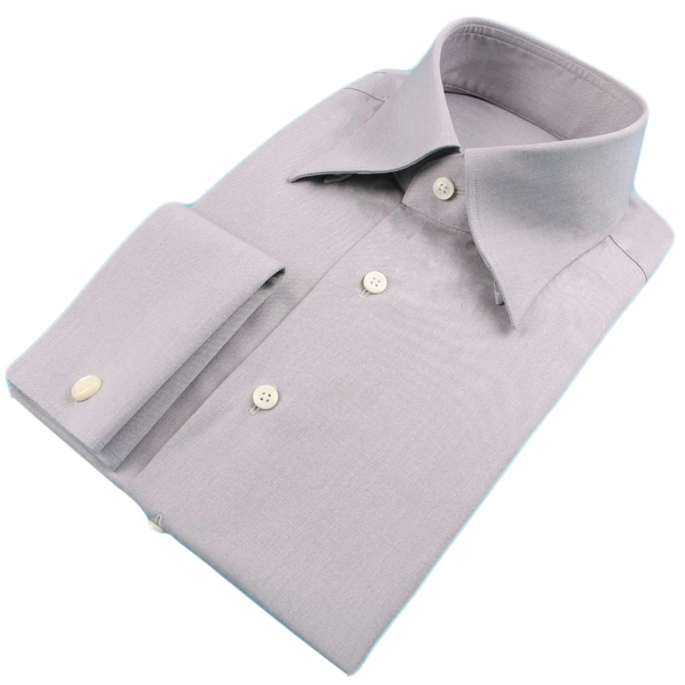 Special Long Collar Tailor-Made Grey Stretchy Bamboo Mens Dress Shirts Mens Designer Clothes Men Formal Shirts For Men Clothing